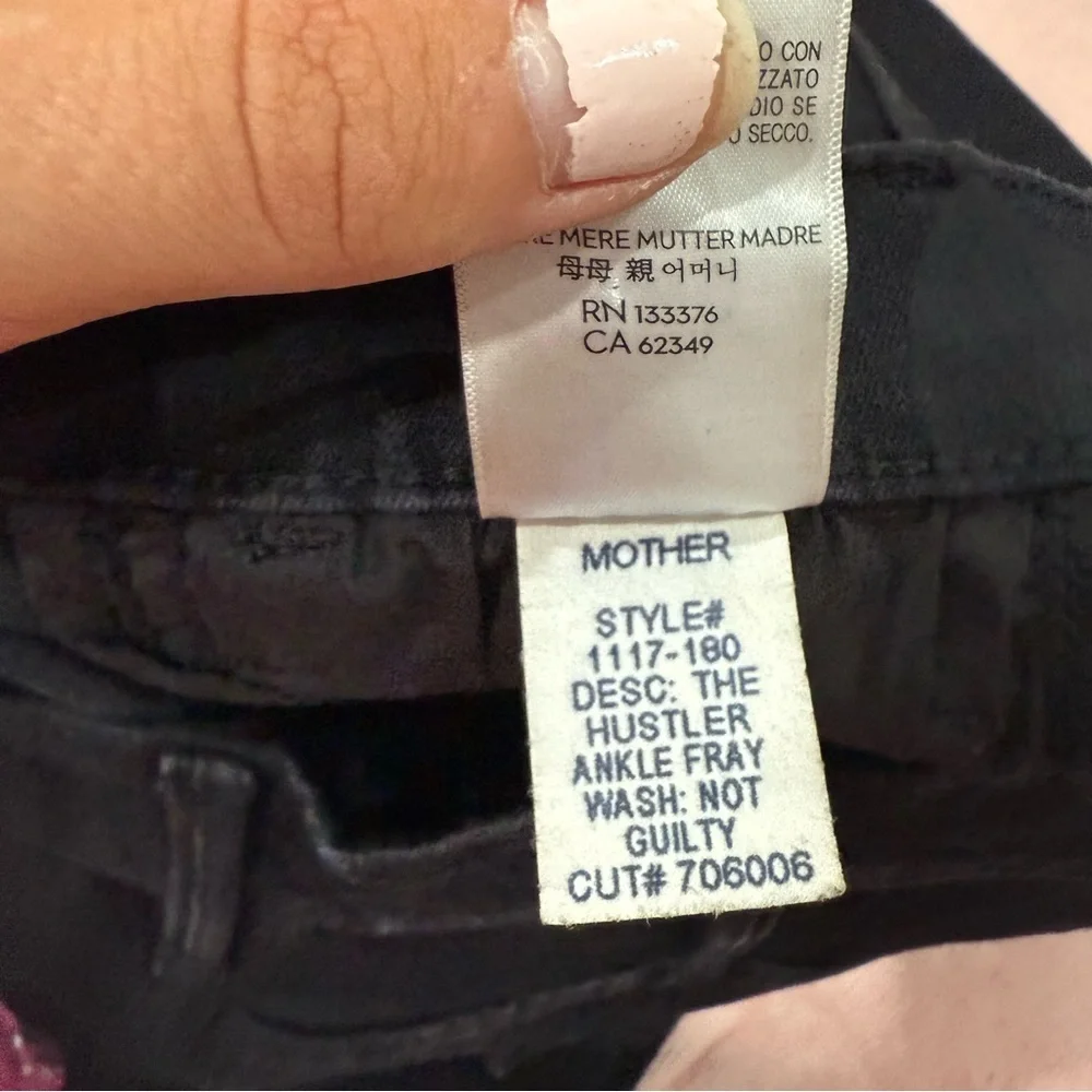 Mother Jeans The Hustler Ankle Fray in Not Guilty